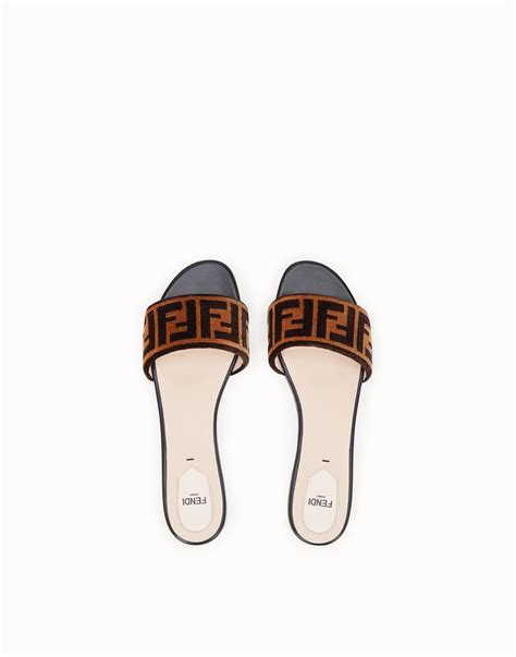 fendi multicolor leather and fabric sandals|Fendi flat sandals women.